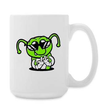 Caterpillar Middle Finger Insult Hole Sunglasses - Large Mug 440 ml - white - Right