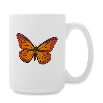 Vivid Butterfly Wings Illustration - Large Mug 440 ml - white - Right