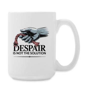 Elastische Hand, die ausgefranstes Seil hält - Große Tasse 440 ml - Weiß - Rechts