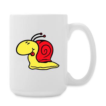 Snail cheeky tongue sticking out quickly small - Large Mug 440 ml - white - Right
