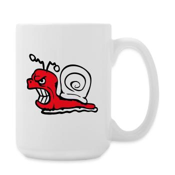 Snail Evil Angry Attack Teeth Grinding Sour - Large Mug 440 ml - white - Right