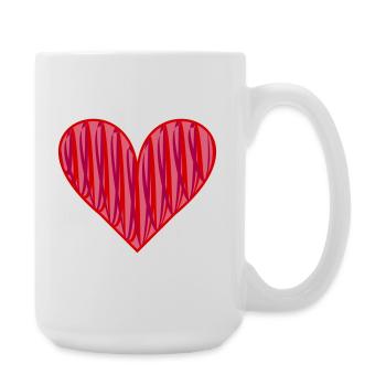 Heart play of colors - pink red - Large Mug 440 ml - white - Right