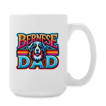 Bernese Dad Rainbow Retro, Dog Father  - Large Mug 440 ml - white - Right