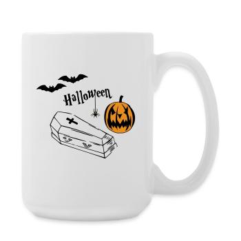 Silhouette de citrouille d’Halloween - Grande tasse 440 ml - blanc - Droite