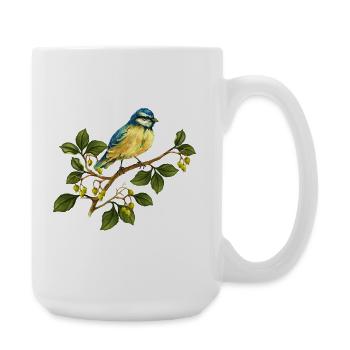 Bunter Vogel - Große Tasse 440 ml - Weiß - Rechts