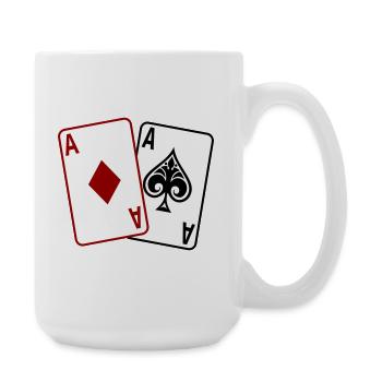 Cartes de poker – Texas Hold’em Casino Design - Grande tasse 440 ml - blanc - Droite