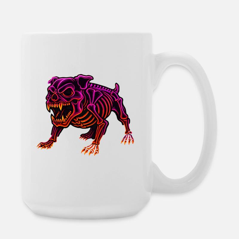 Neon Skeleton Dinosaur - Large Mug 440 ml - white