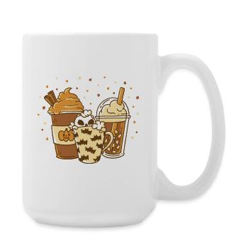 Herbstlicher Kürbis Latte Spice Saisonale Getränke - Große Tasse 440 ml - Weiß - Rechts