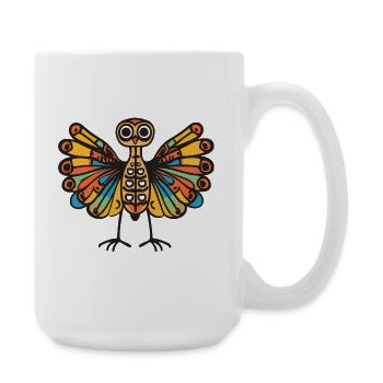 Peacock Bird Halloween Zombie - Large Mug 440 ml - white - Right