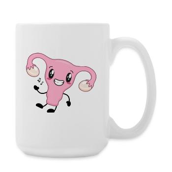 Dessin animé de l’utérus rose - Grande tasse 440 ml - blanc - Droite