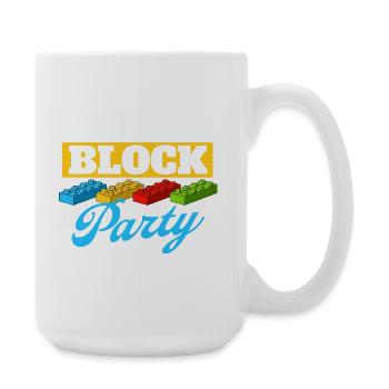 Je suis ici pour le bloc de construction de briques de fête de quartier  - Grande tasse 440 ml - blanc - Droite