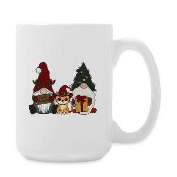 Katze mit Wichtel  - Große Tasse 440 ml - Weiß - Rechts