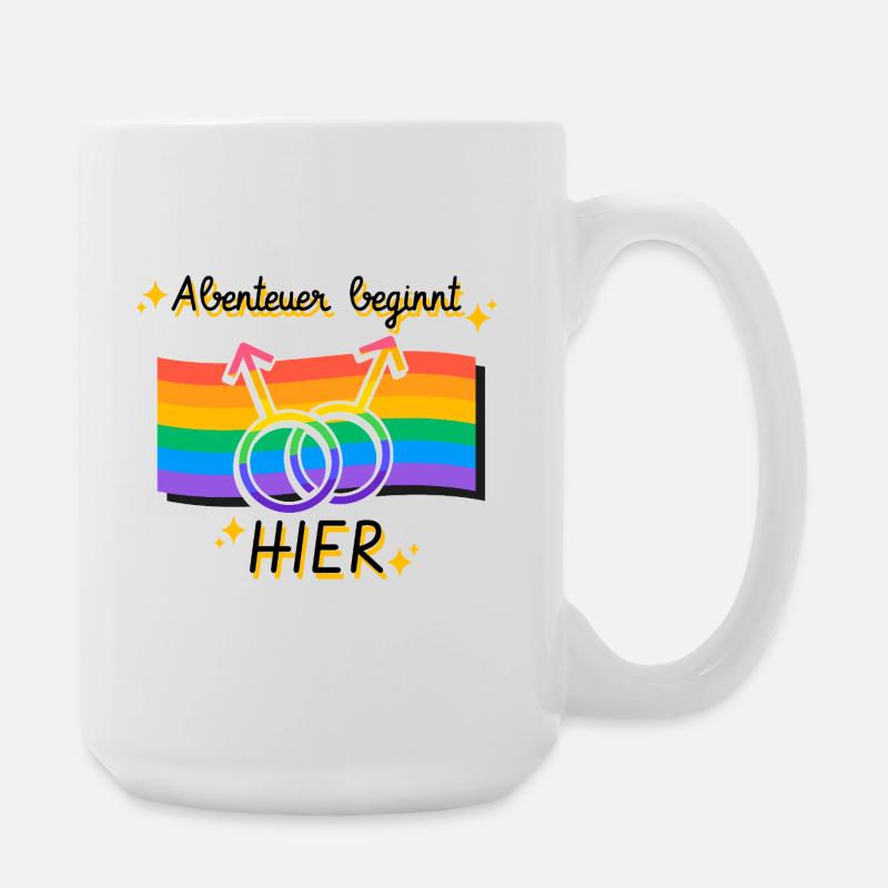 Vernetzte Pride Geschlechtsymbole - Große Tasse 440 ml - Weiß