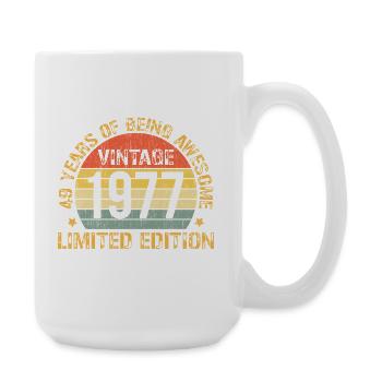 Millésime 1977, 49ème Anniversaire Cadeaux Pour Hommes Femmes - Grande tasse 440 ml - blanc - Droite