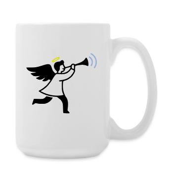 Angel with trumpet - Large Mug 440 ml - white - Right