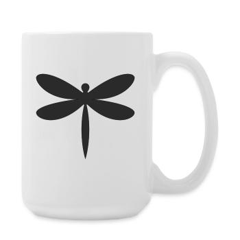 Silhouette de la Libellule - Grande tasse 440 ml - blanc - Droite