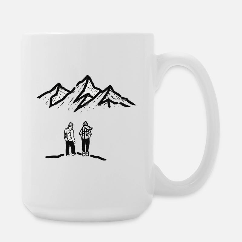 Gipfelpfad: Bergsteiger Duo - Große Tasse 440 ml - Weiß