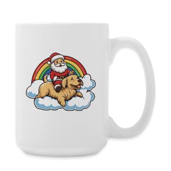 Chien Golden Retriever Père Noël - Grande tasse 440 ml - blanc - Droite