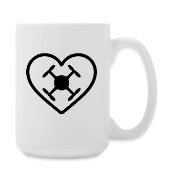Heart Drone Quadcopter - Large Mug 440 ml - white - Right