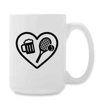 Heart Tennis Beer - Large Mug 440 ml - white - Right