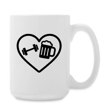 Bière Heart Fitness - Grande tasse 440 ml - blanc - Droite