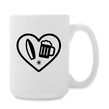 Bière Heart Surf - Grande tasse 440 ml - blanc - Droite