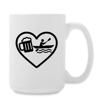 Heart Kayak Beer - Large Mug 440 ml - white - Right