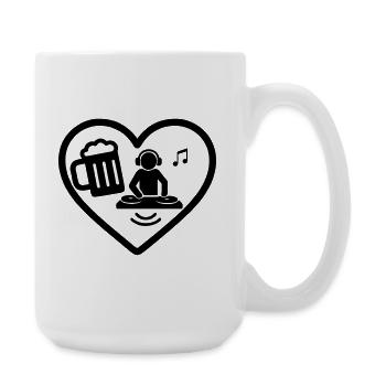 Heart DJ Beer - Große Tasse 440 ml - Weiß - Rechts