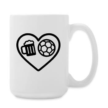 Bière de handball Heart - Grande tasse 440 ml - blanc - Droite