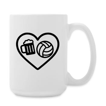 Heart Volleyball Beer - Large Mug 440 ml - white - Right