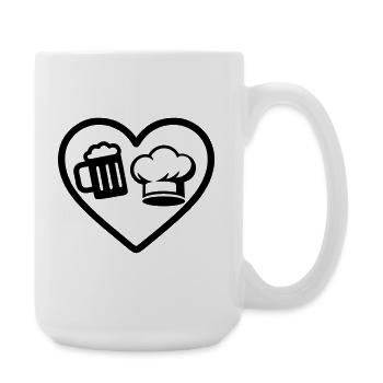 Heart Beer Cooking Humor - Large Mug 440 ml - white - Right