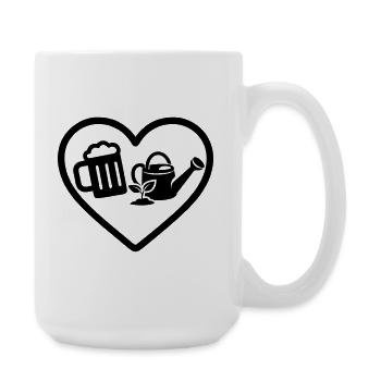 Heart Beer Gardening Humor - Large Mug 440 ml - white - Right