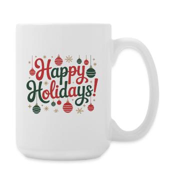 Happy Holidays Ornament-Skript - Große Tasse 440 ml - Weiß - Rechts