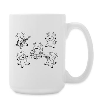 Süße Kuh Band Musik Party Comic - Große Tasse 440 ml - Weiß - Rechts