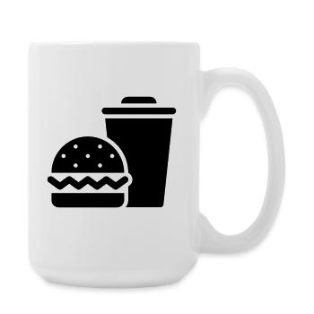 Restauration rapide, burgers, food trucks - Grande tasse 440 ml - blanc - Droite