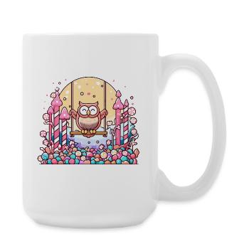 Sugar-sweet owl swing at Candyland - Large Mug 440 ml - white - Right