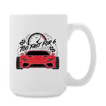 Too Fast For 6 Red Racing Car - Large Mug 440 ml - white - Right