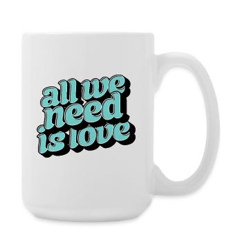 All you need is love Retro - Große Tasse 440 ml - Weiß - Rechts