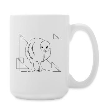 Oiseau kiwi dans un motif géométrique - Grande tasse 440 ml - blanc - Droite