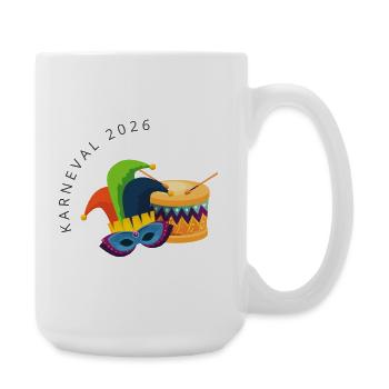 Carnaval 2026 – Masque et Tambour Coloré - Grande tasse 440 ml - blanc - Droite