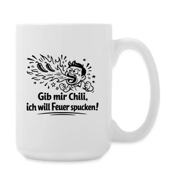 Fire Spitting Eating Chili - Large Mug 440 ml - white - Right