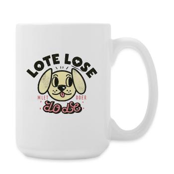 Retro-pastellfarbener Hundejollace - Große Tasse 440 ml - Weiß - Rechts