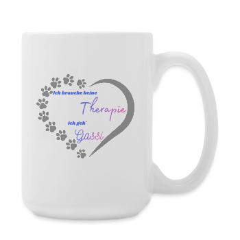 Walking instead of therapy Heart design - Large Mug 440 ml - white - Right