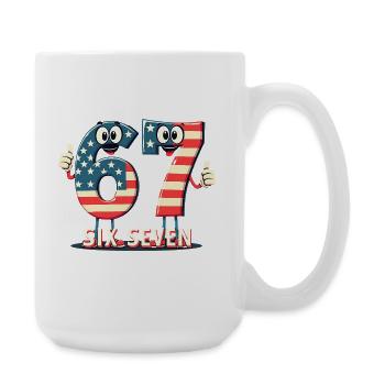 US Flag 67 Memes Six Seven - Large Mug 440 ml - white - Right