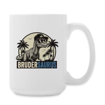 Brudersaurus – Style rétro de Cool Dino Brother - Grande tasse 440 ml - blanc - Droite