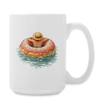 Summer break at the Donut – Sweet holiday design - Large Mug 440 ml - white - Right
