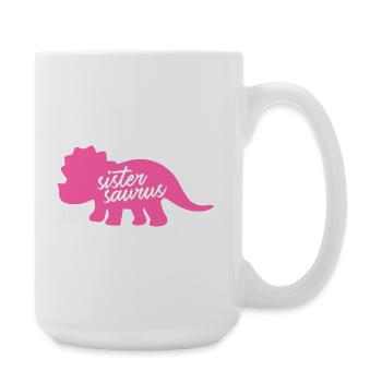 Sistersaurus Drôle de Sœur Dinosaure Tricératops - Grande tasse 440 ml - blanc - Droite
