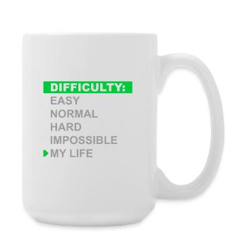 Difficulty Mode – My Life - Large Mug 440 ml - white - Right