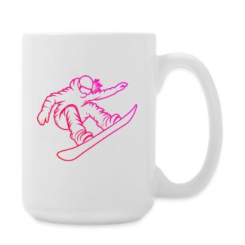 Un motif réservé aux snowboards pour femmes - Grande tasse 440 ml - blanc - Droite