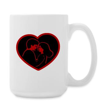 Heart In Love Couple - Large Mug 440 ml - white - Right